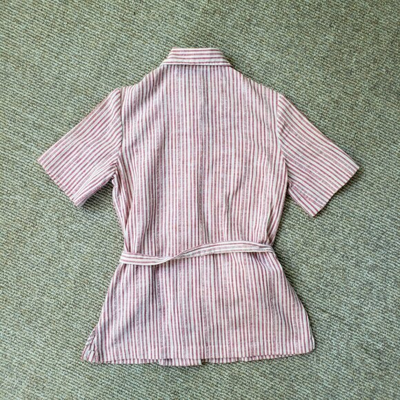 VINTAGE 60s 70s Butterfly Collar Tunic Shirt Women's Small Medium - Picture 3 of 8